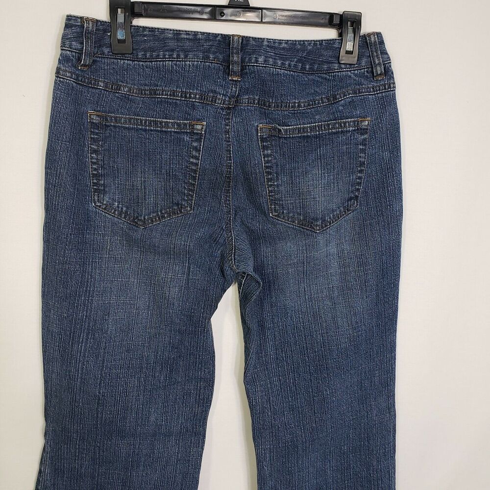Ann Taylor Loft Womens Jeans Size 6 Flare Leg Blue Denim Stretch Mid Rise Dark - Picture 5 of 12